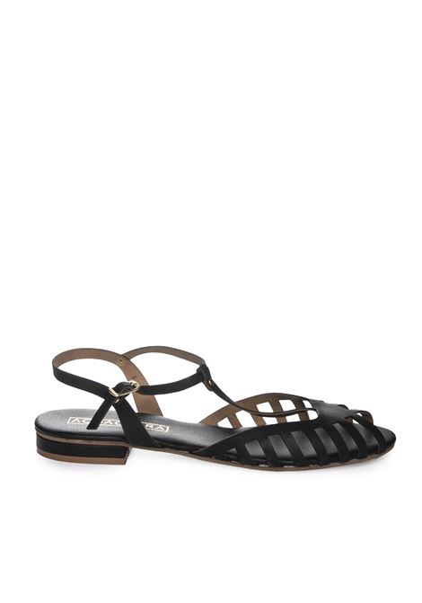 black stromboli flat sandal AQUACLARA | STROMBOLI 20VIT-NERO